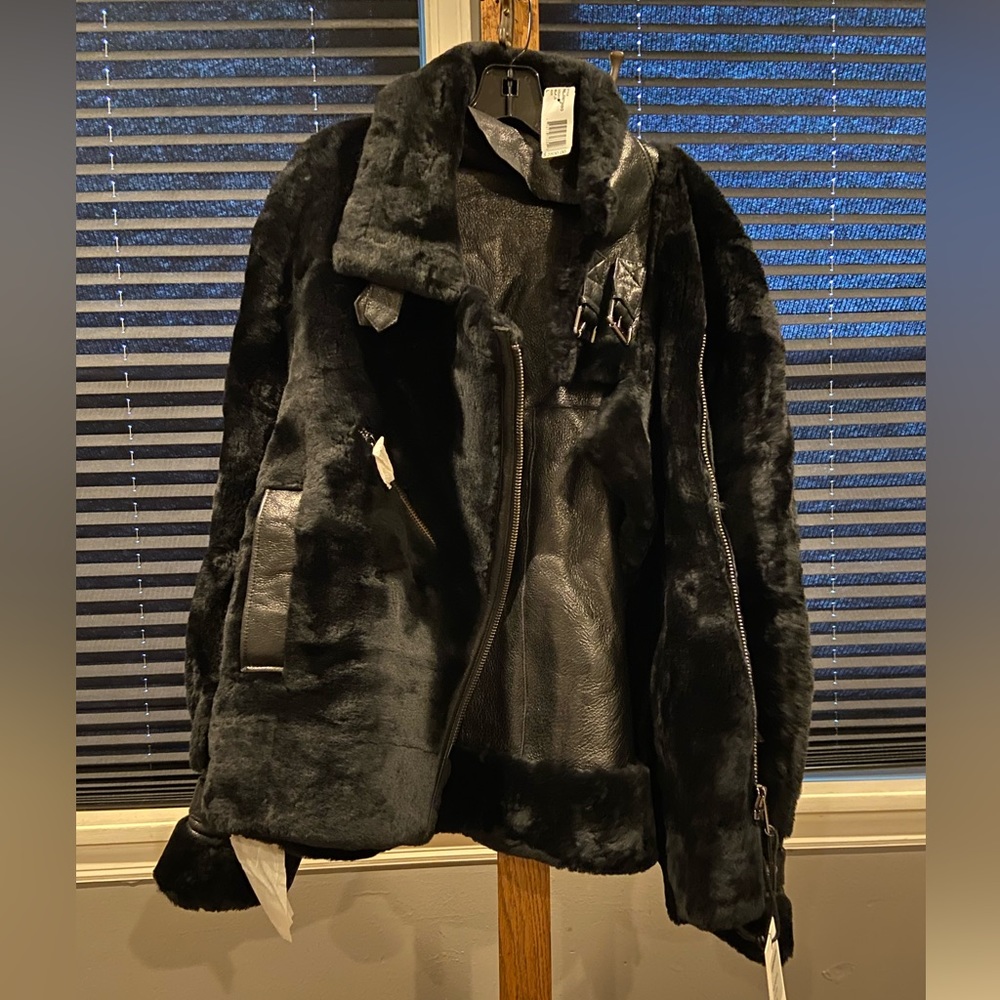 Nicole benisti Montreal black leather and fur jacket